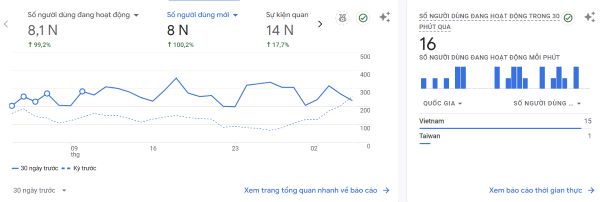 Số lượt truy cập tại Google Analytic