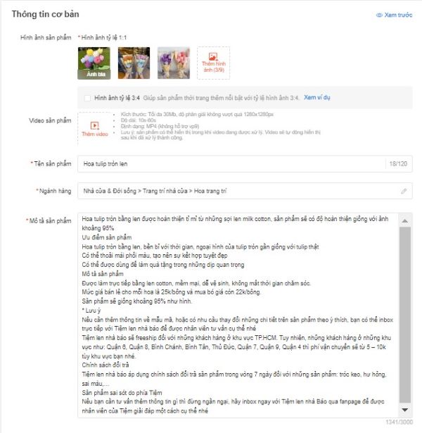 Trang Shopee Tiệm len nhà báo